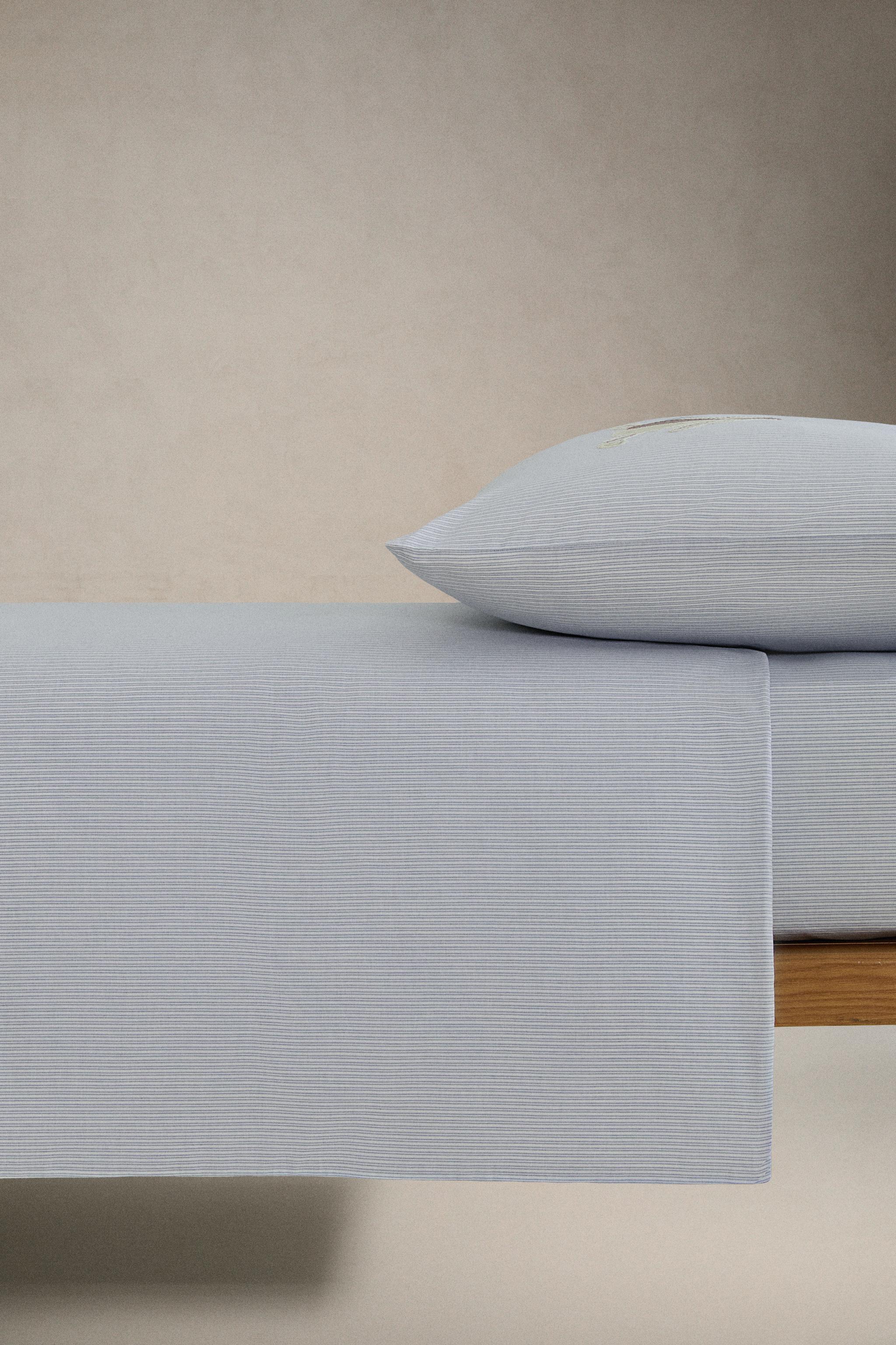 KIDS' STRIPED COTTON FITTED SHEET